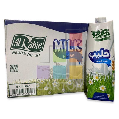 AL RABIE LONG LIFE FULL FAT MILK 8*1LTR