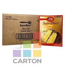 BETTY CROCKER SUPER MOIST CAKE MIX YELLOW 12*500GM