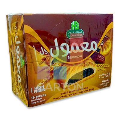 HALWANI MAAMOUL WHOLE WHEAT DATES FILLED COOKIES 288GM 16 PIECES
