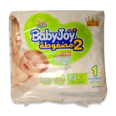 BABYJOY Diapers #1 (NewBorn) 13+3 Pieces
