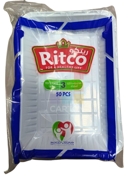 Ritco Plastic Plate No. 3 Rectangle 1*50pcs