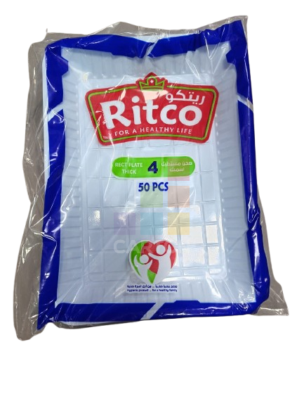 Ritco Plastic Plate No. 4 Rectangle 1*50pcs