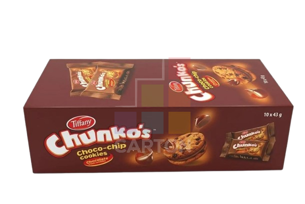 Tiffany Chunko's Choco-chips Cookies 10*43gm (Chocolate)
