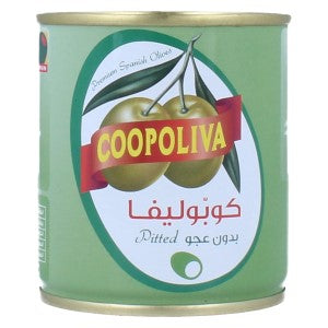 COOPOLIVA GREEN PITTED OLIVES CAN 12*75GM